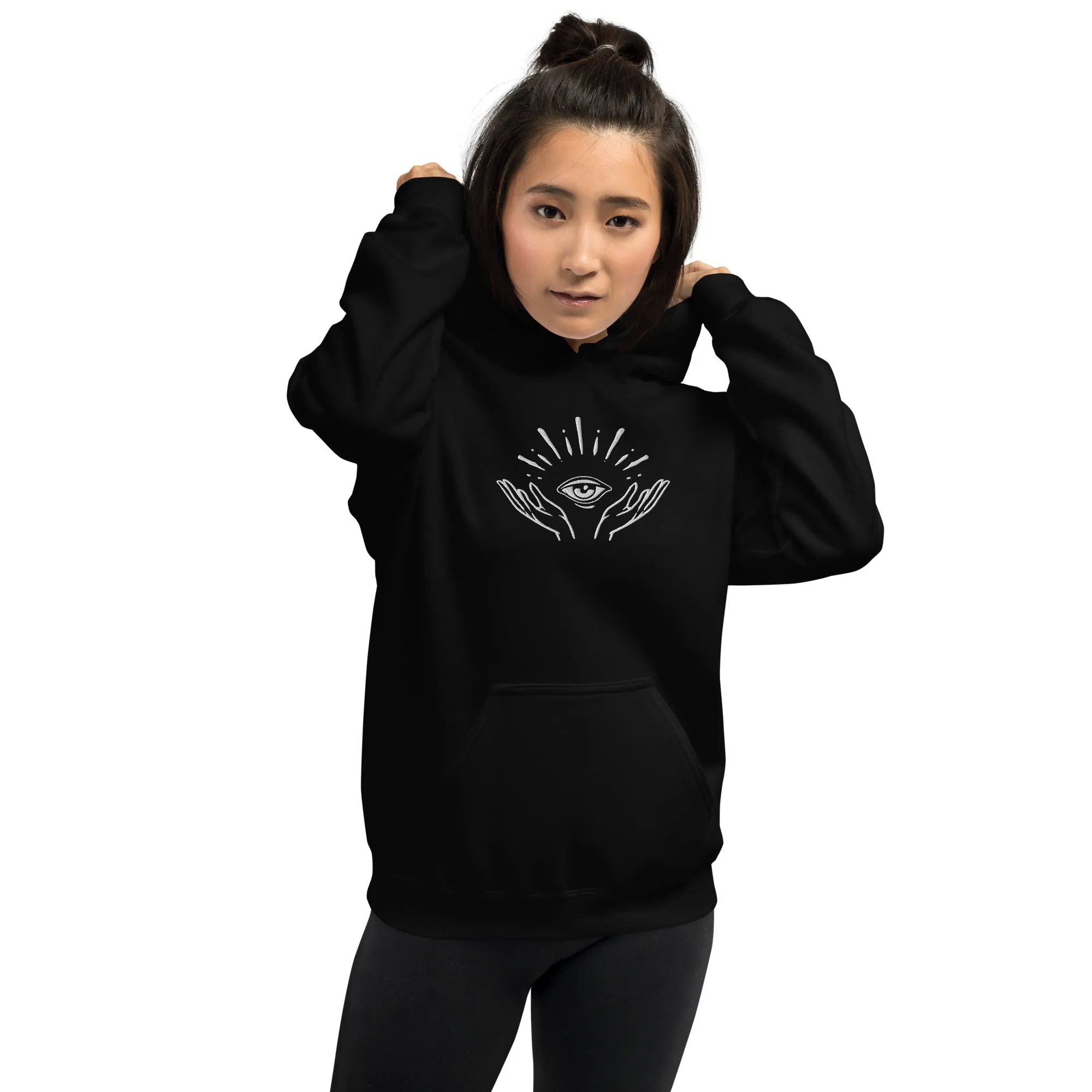 Celestial Hands & Eye Embroidered Hoodie