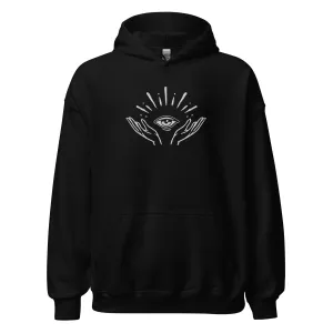 Celestial Hands & Eye Embroidered Hoodie