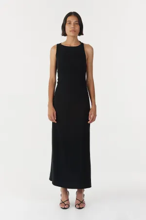 CHROME VISION OPEN BACK DRESS | BLACK