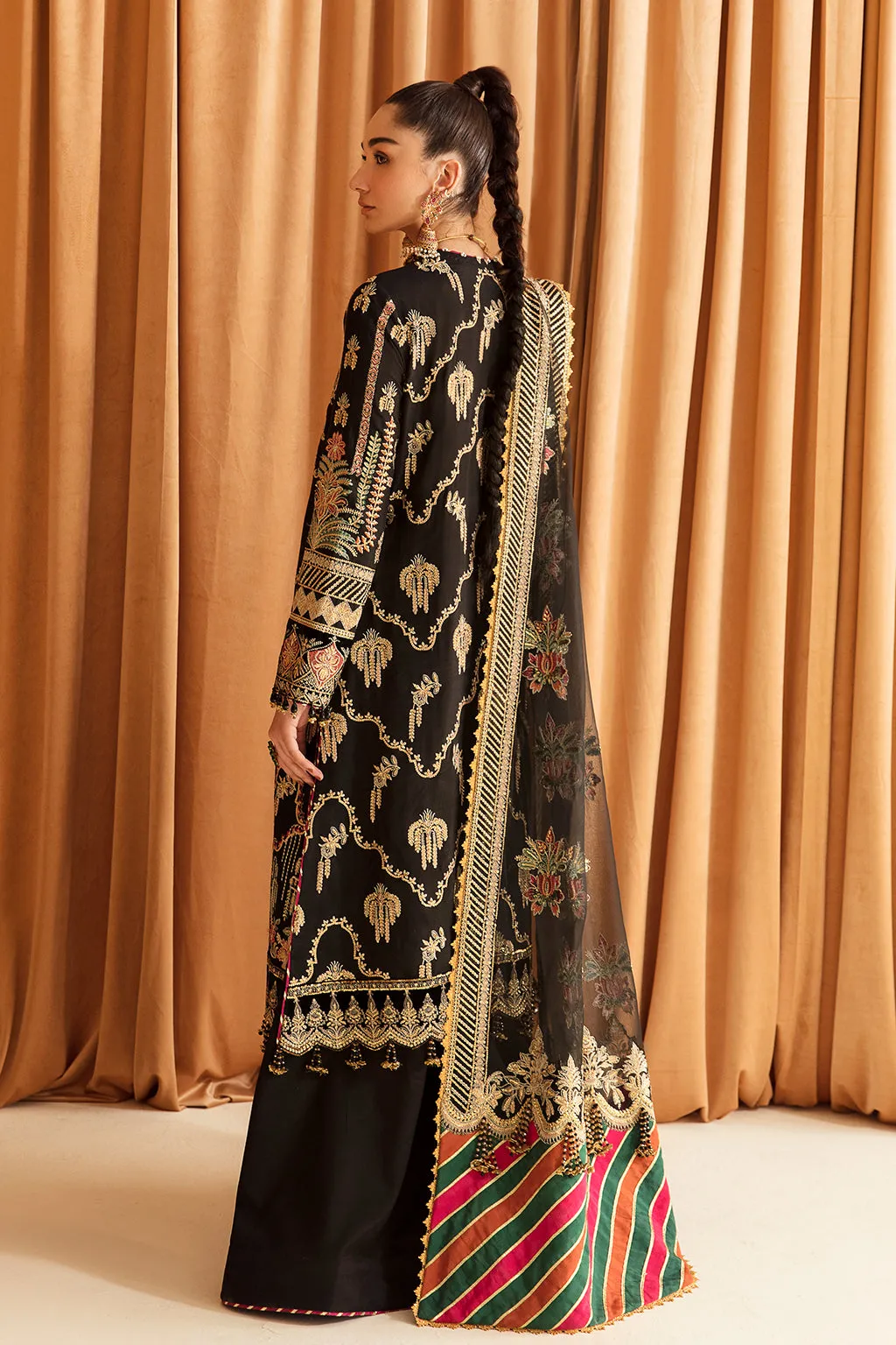 Classic Black Embroidered Pakistani Salwar Kameez Party Salwar Suit