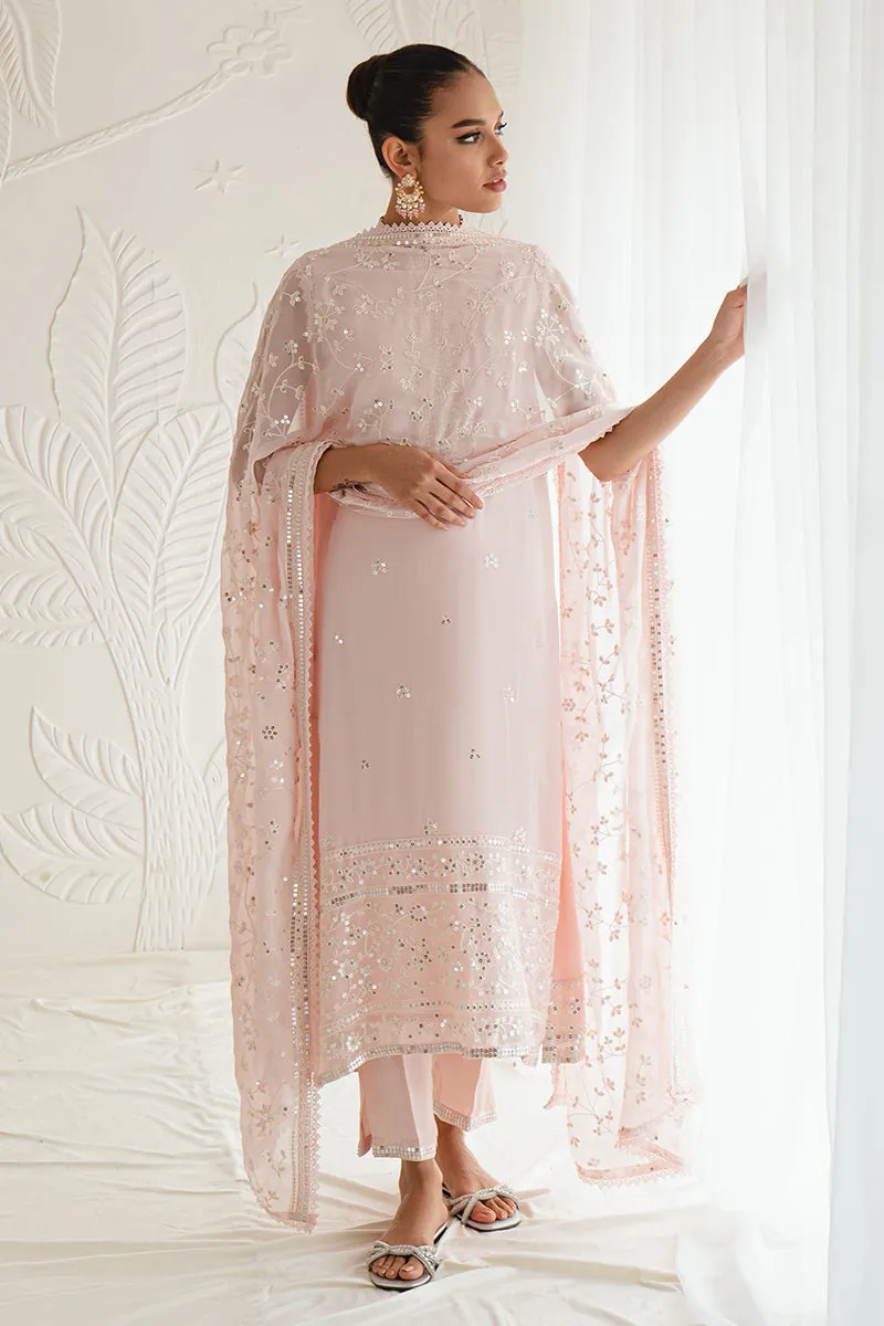 Classic Shell Pink Embroidered Pakistani Salwar Kameez Dupatta Suit