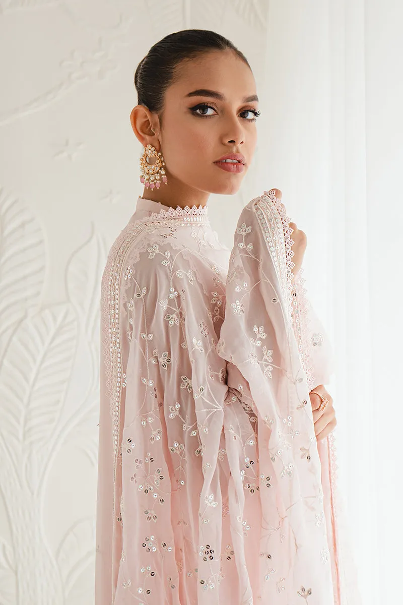 Classic Shell Pink Embroidered Pakistani Salwar Kameez Dupatta Suit