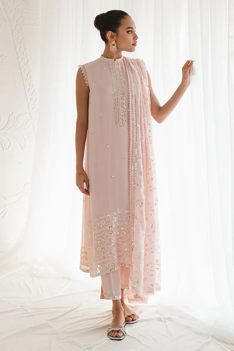 Classic Shell Pink Embroidered Pakistani Salwar Kameez Dupatta Suit