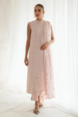 Classic Shell Pink Embroidered Pakistani Salwar Kameez Dupatta Suit