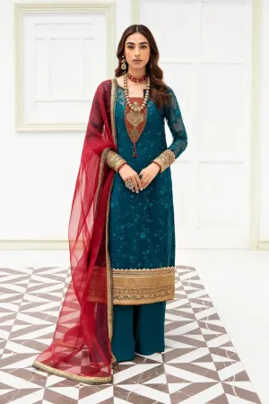 Classic Teal Green Embroidered Pakistani Salwar Kameez Dupatta Suit