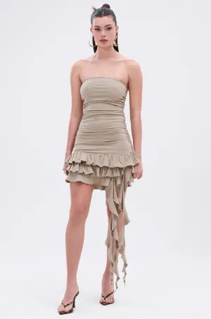 COME MY WAY RUFFLE MINI DRESS
