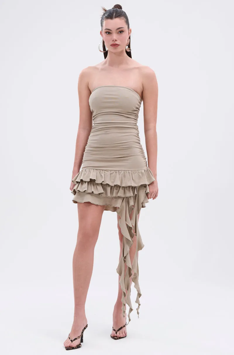 COME MY WAY RUFFLE MINI DRESS