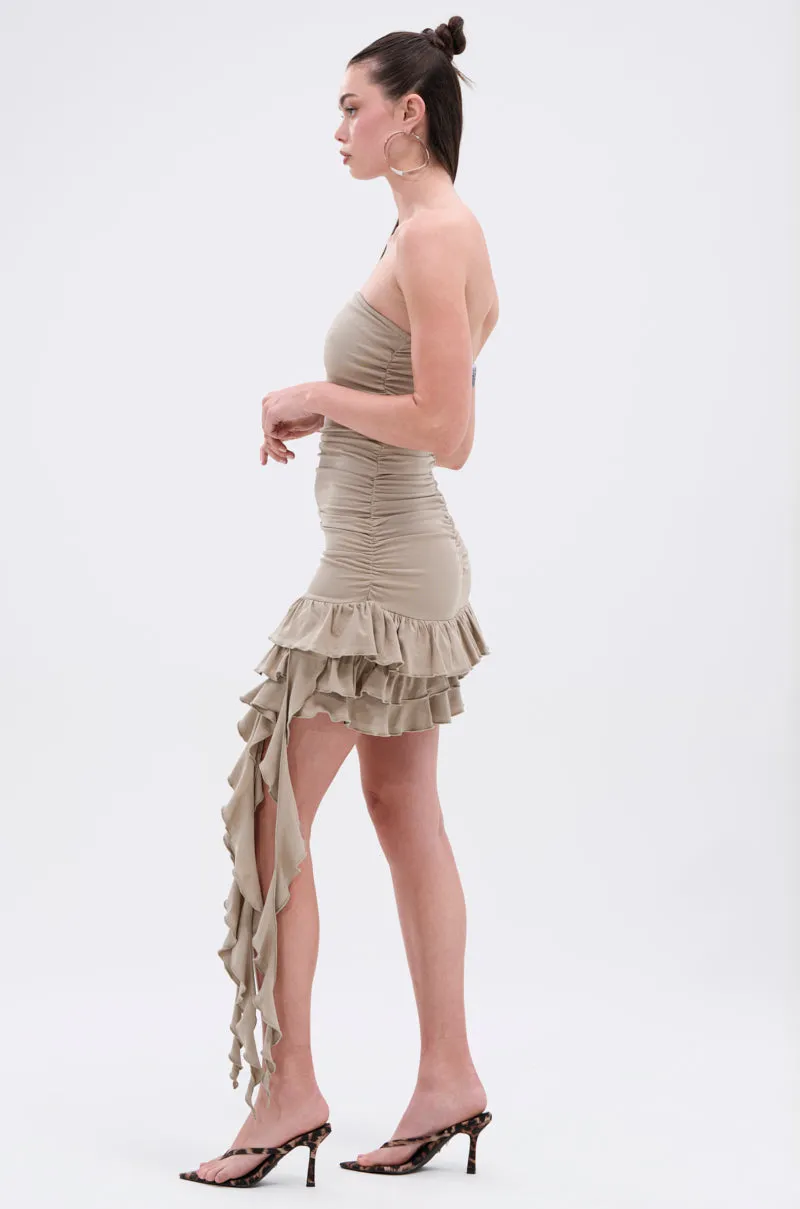 COME MY WAY RUFFLE MINI DRESS