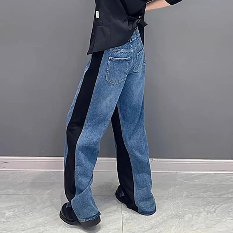 Contrast Color Patchwork Loose Trousers