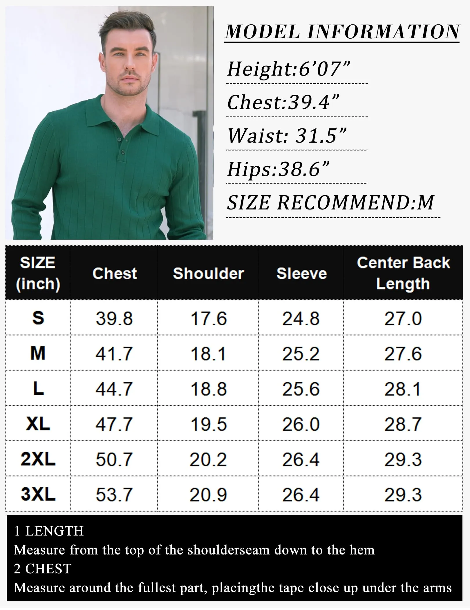 COOFANDY Mens Knit Polo Sweater Long Sleeve Polos Lightweight Casual Dress Pullover Sweaters