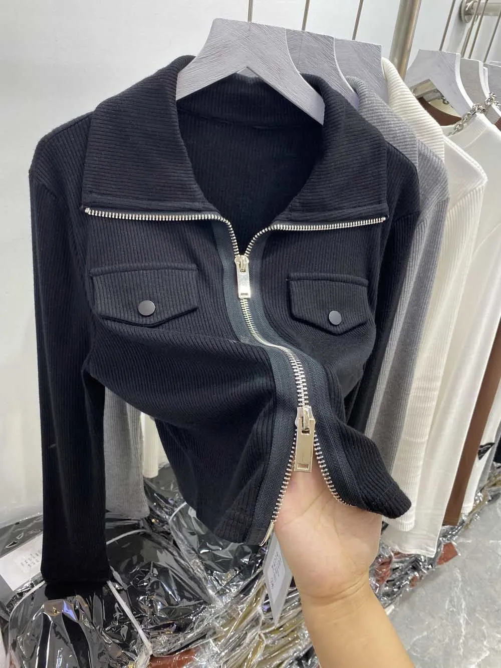 Cotton Women Knit Button Sweaters Fall Clothing Blouse