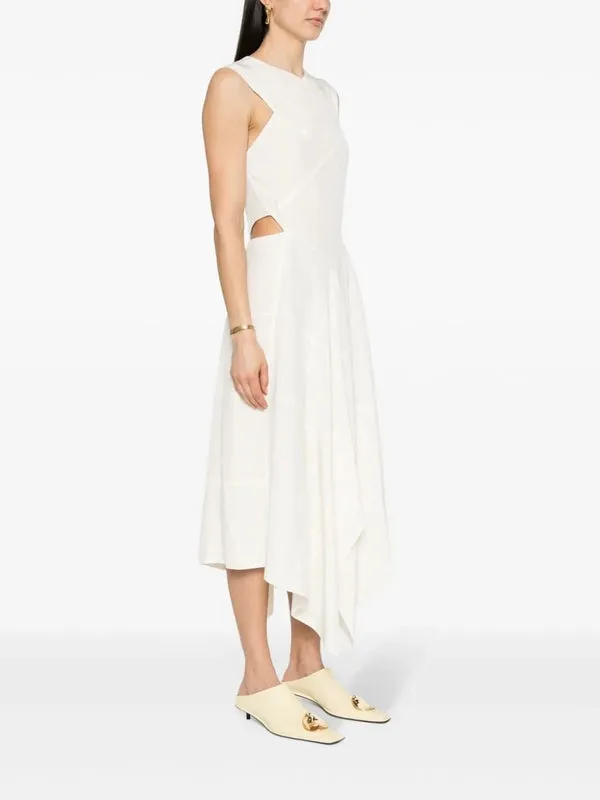 Cutout Detail Silk Dress