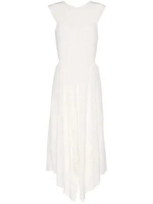 Cutout Detail Silk Dress