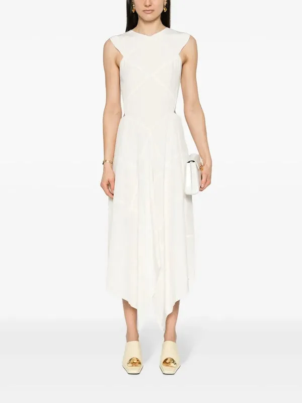 Cutout Detail Silk Dress