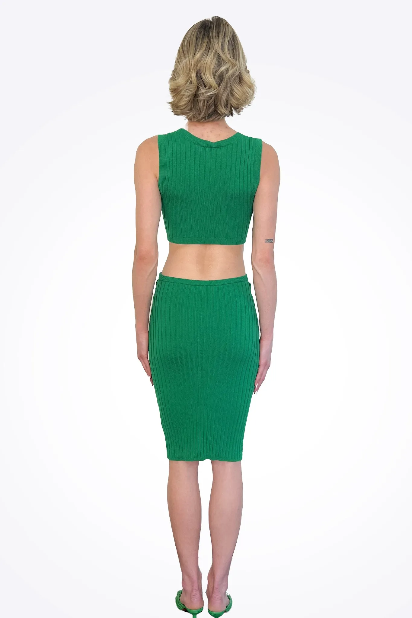 Cutout Midi Dress - Green