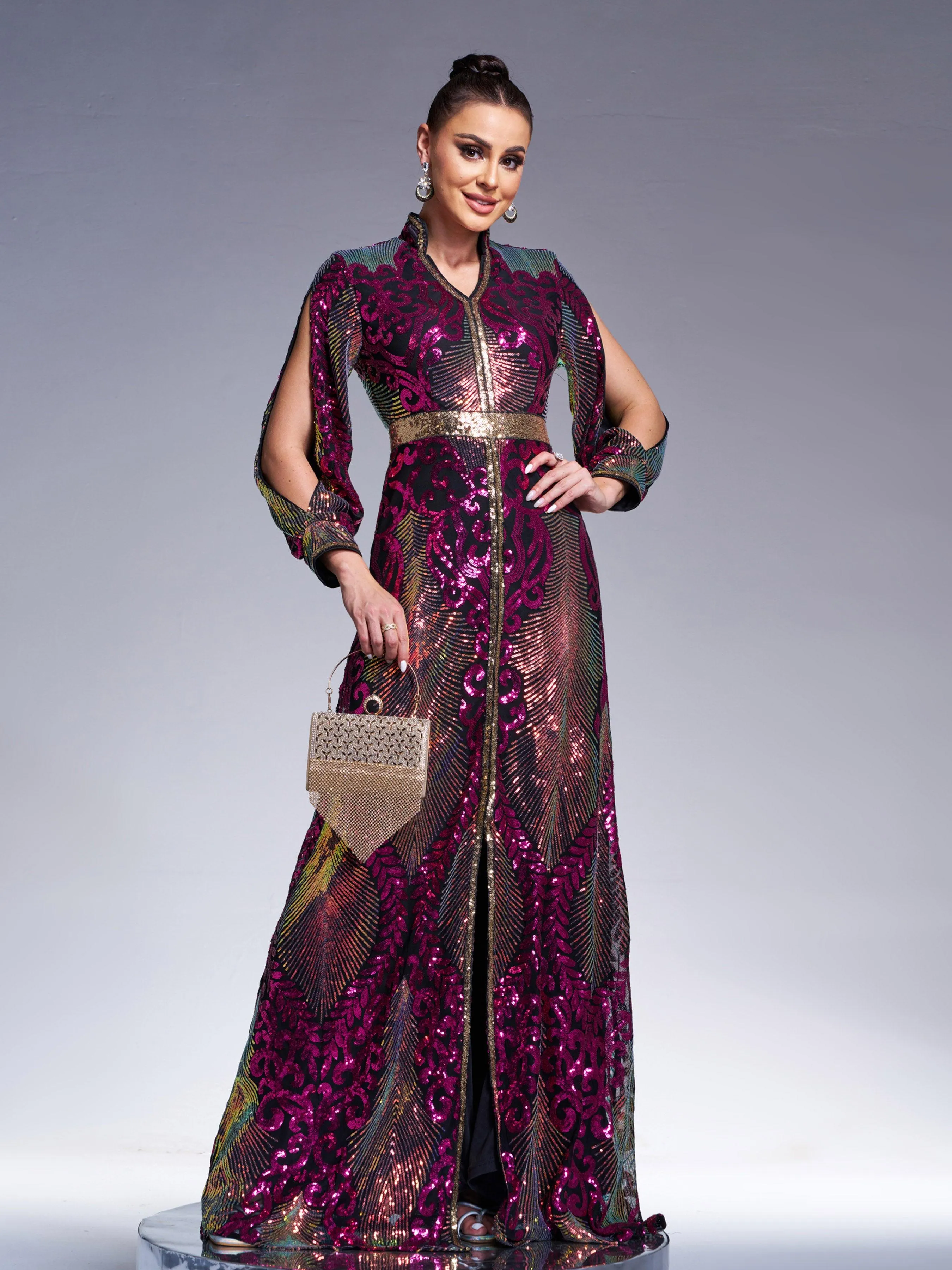 Cutout Sequin Maxi Dress ME00330