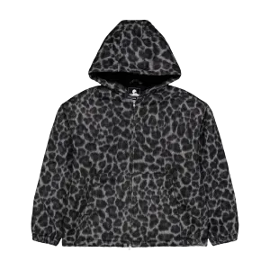 Daimon Hooded Jacket Lined Black / White Leopard