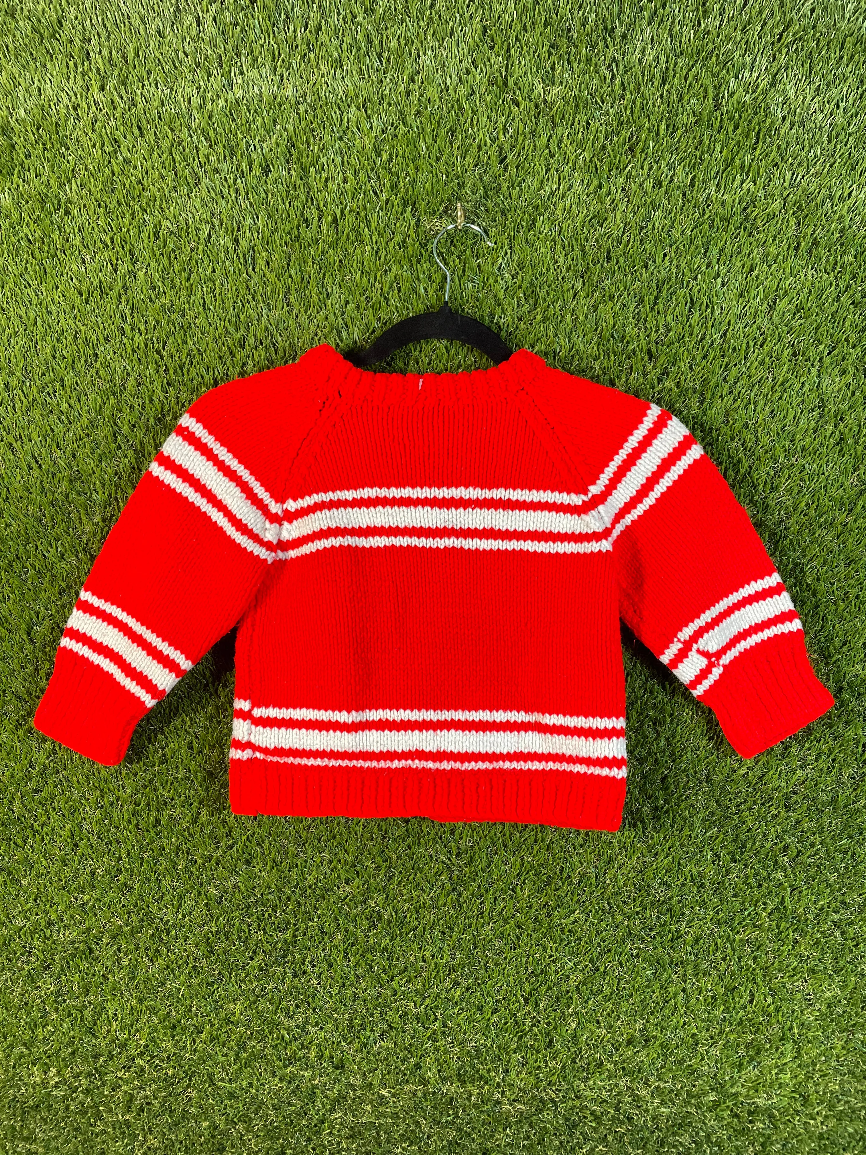 Dalmatian Hand Knit Red Kid's Sweater