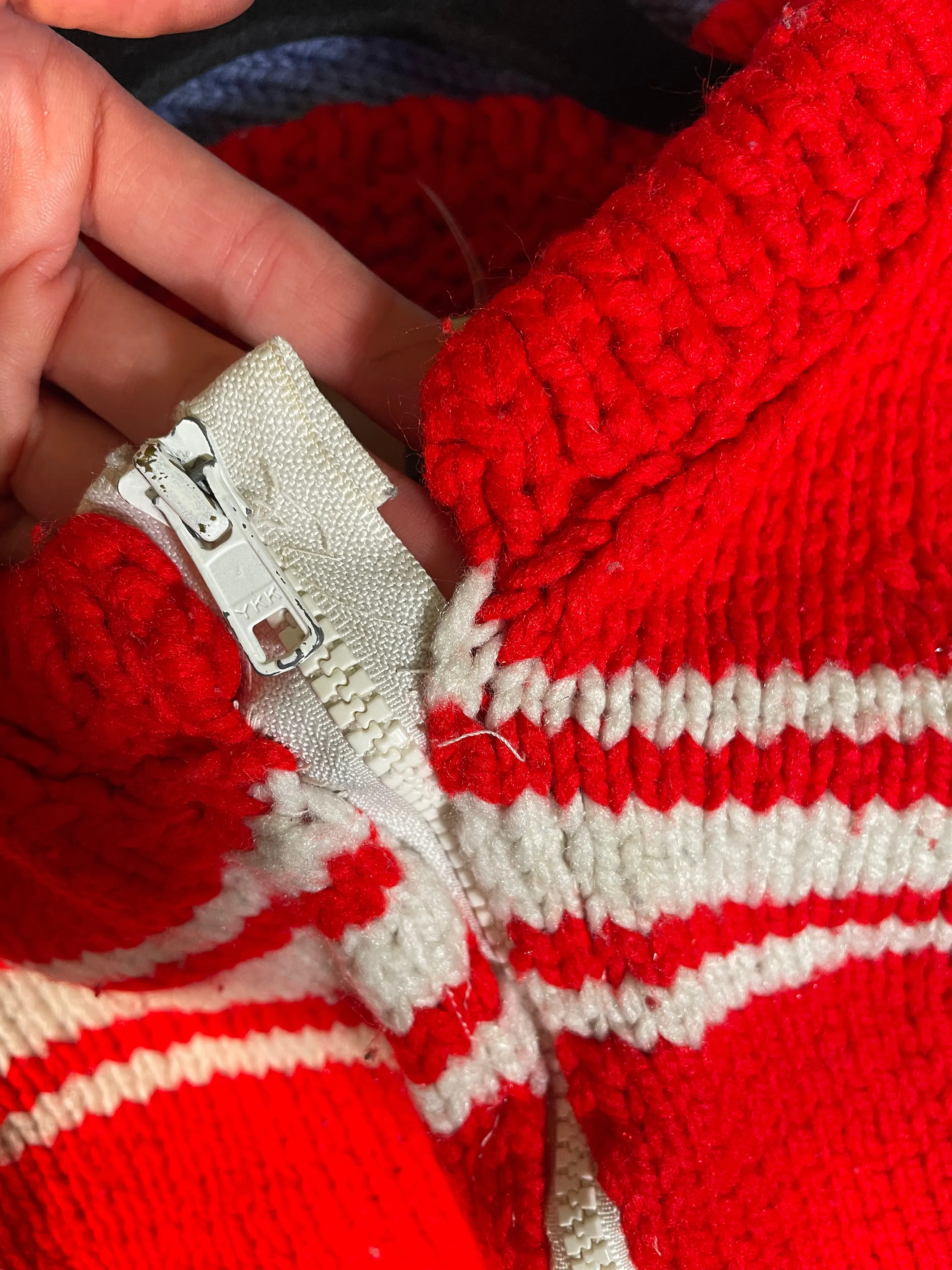Dalmatian Hand Knit Red Kid's Sweater