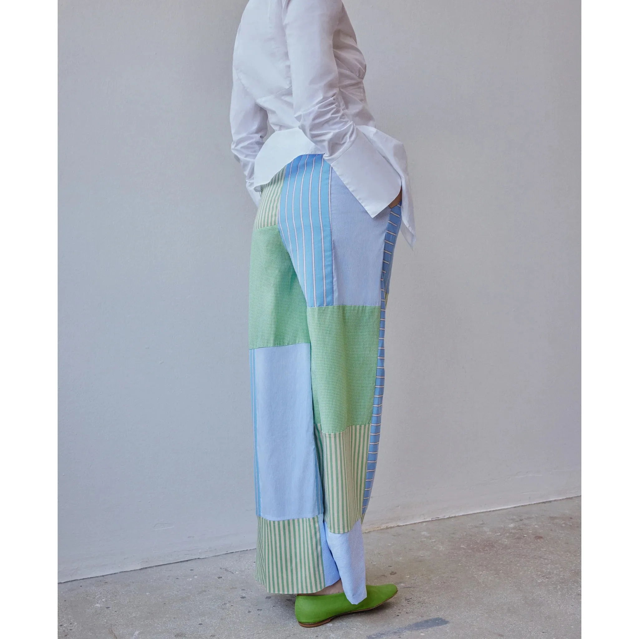 darcy pants in blue patchwork