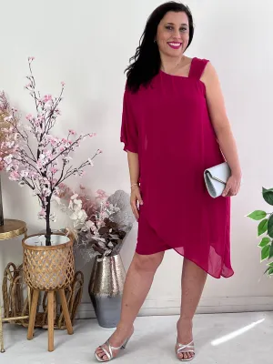 Deja Fuchsia Evening Dress