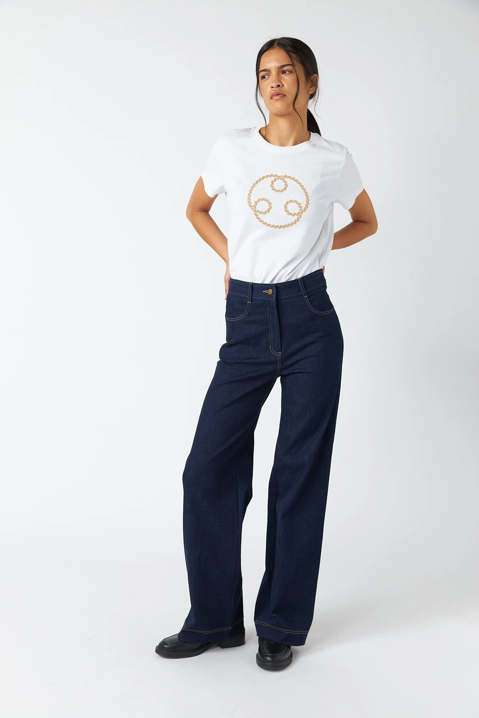Denim flared trouser
