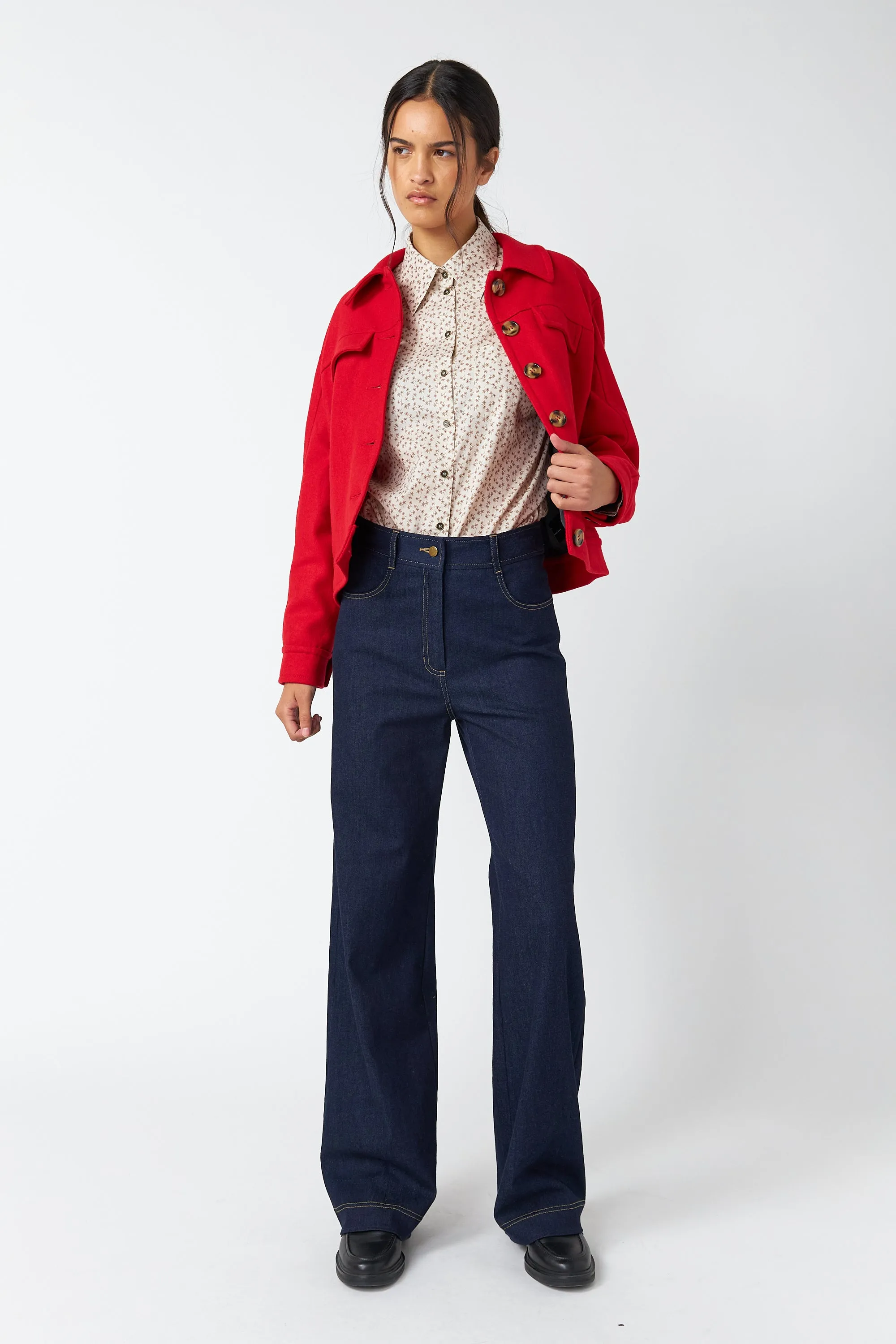 Denim flared trouser