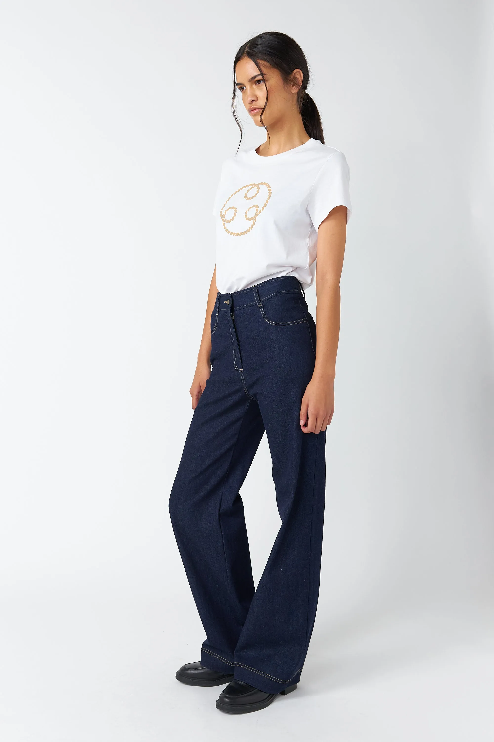 Denim flared trouser