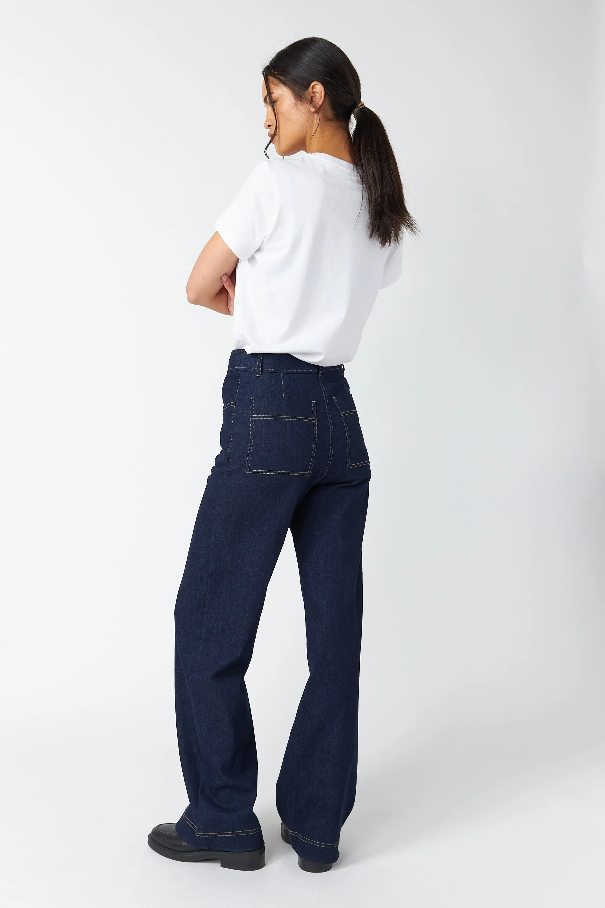Denim flared trouser