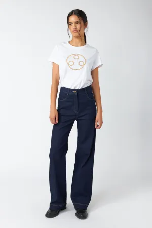 Denim flared trouser