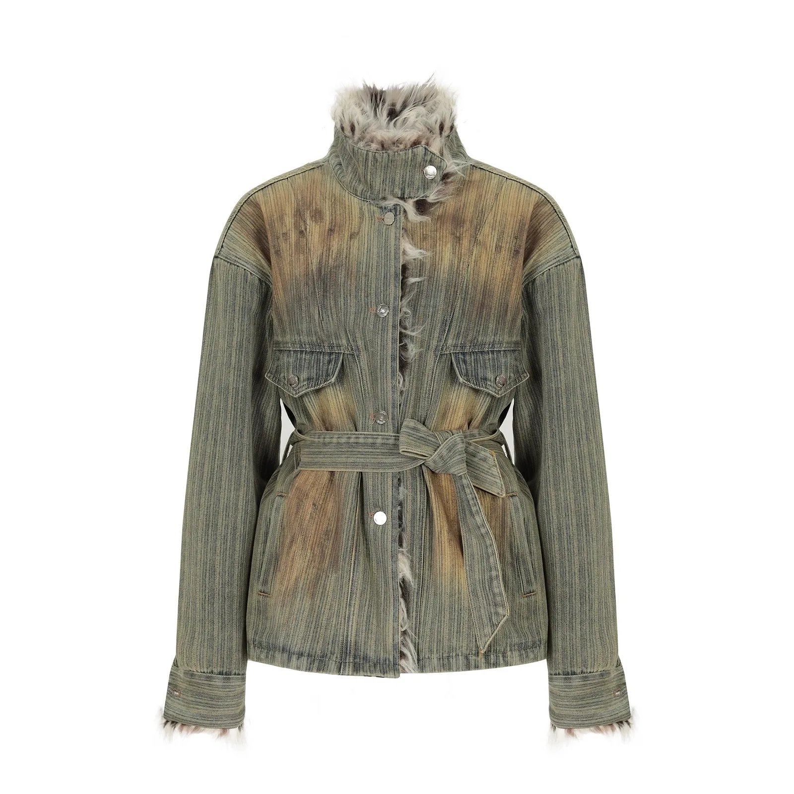 Denim Fur Jacket