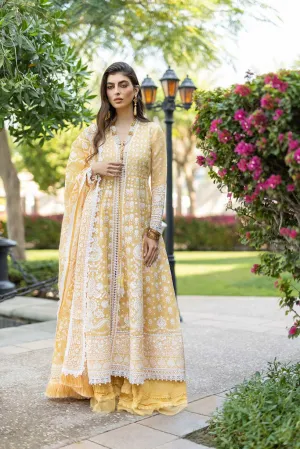 Designer Lemon Colored Frock for Pakistani Eid Dress