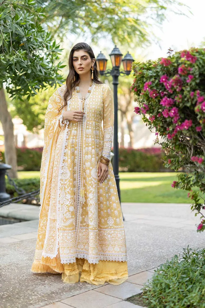 Designer Lemon Colored Frock for Pakistani Eid Dress