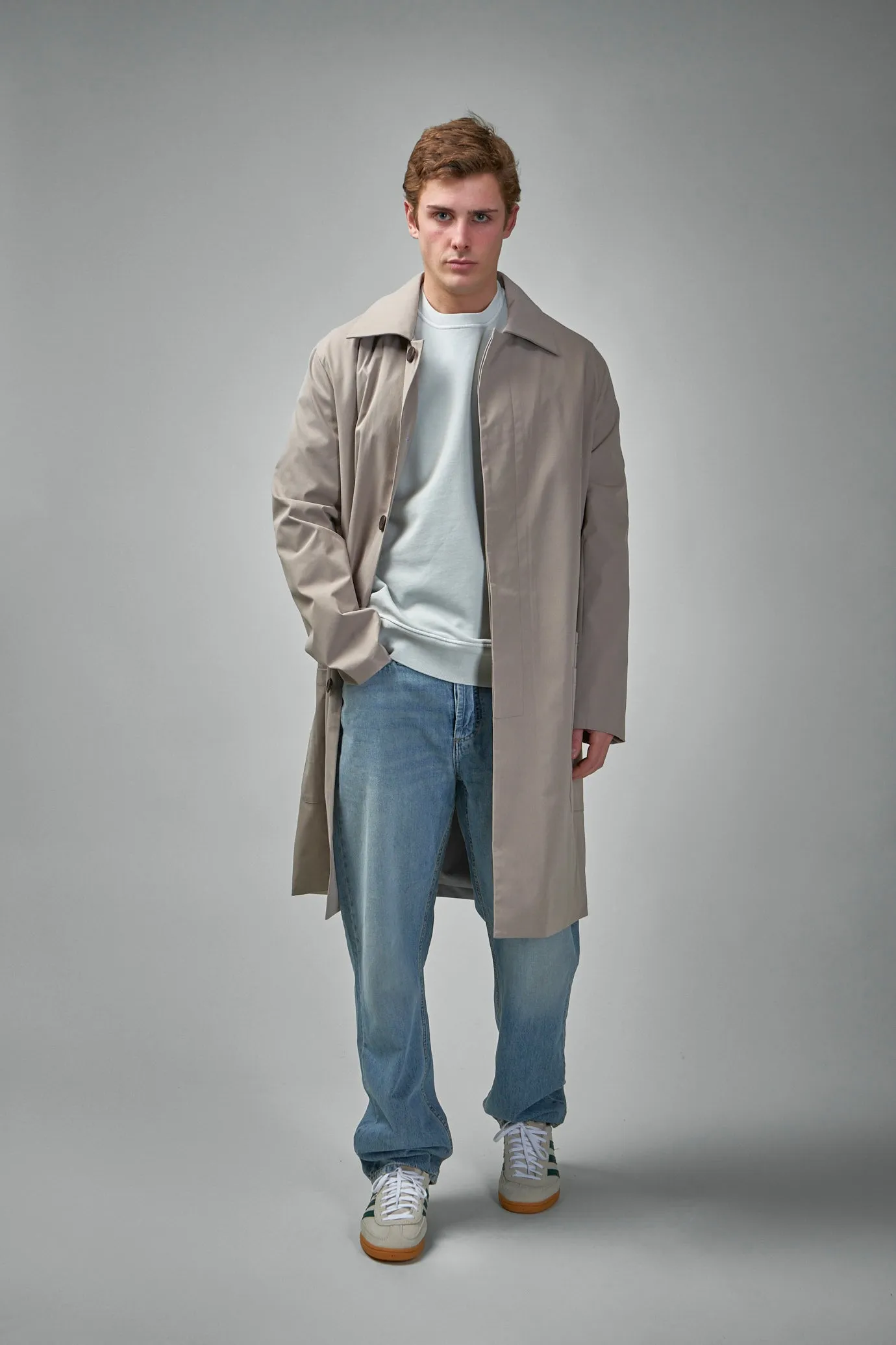 Diagonal Raised Fleece Crew Neck Lens Sweatshirt