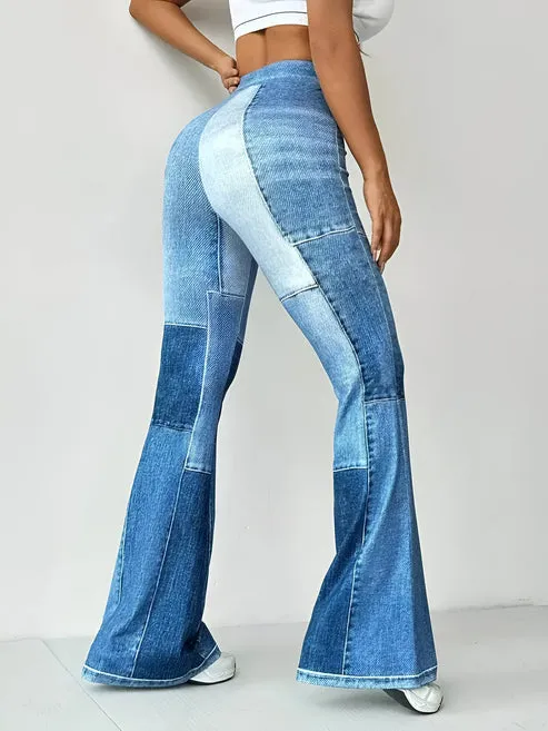 Dietlinde - flared trousers with print