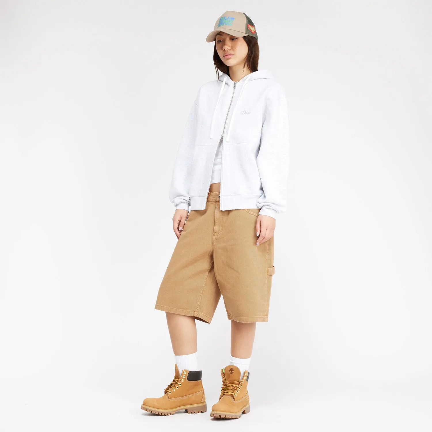 Dime Men Cursive Zip-Hoodie Ash