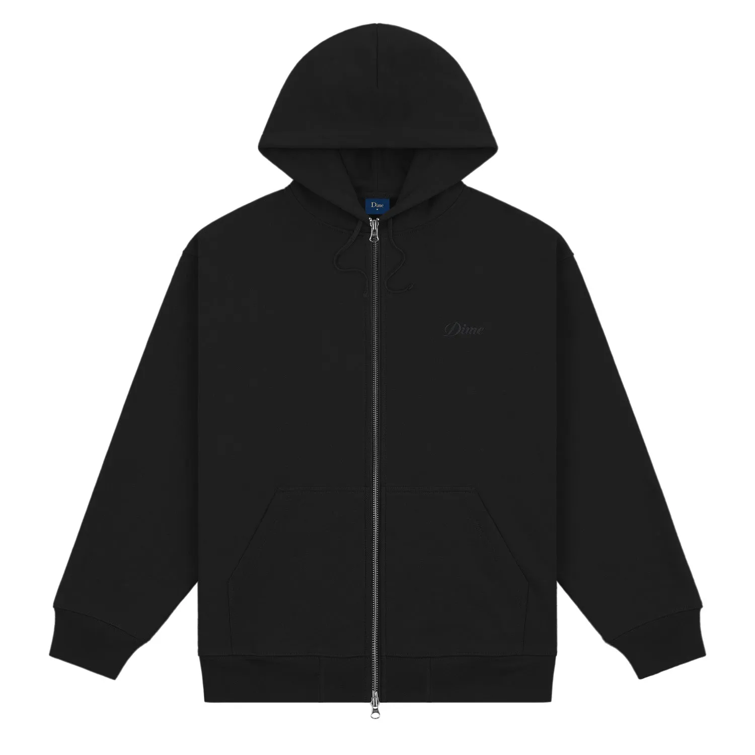 Dime Men Cursive Zip-Hoodie Black