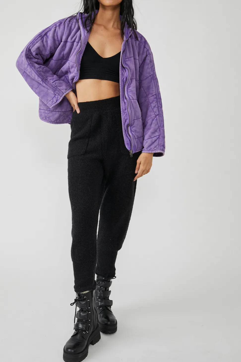 Dolman Quilted Jacket Moonberry