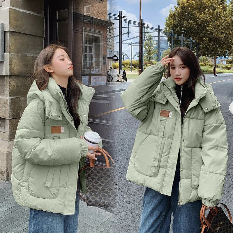 Down cotton-padded clothes women's 2023 new thickened cotton-padded jackets winter jackets student tooling cotton-padded clothes loose bread clothes trendy