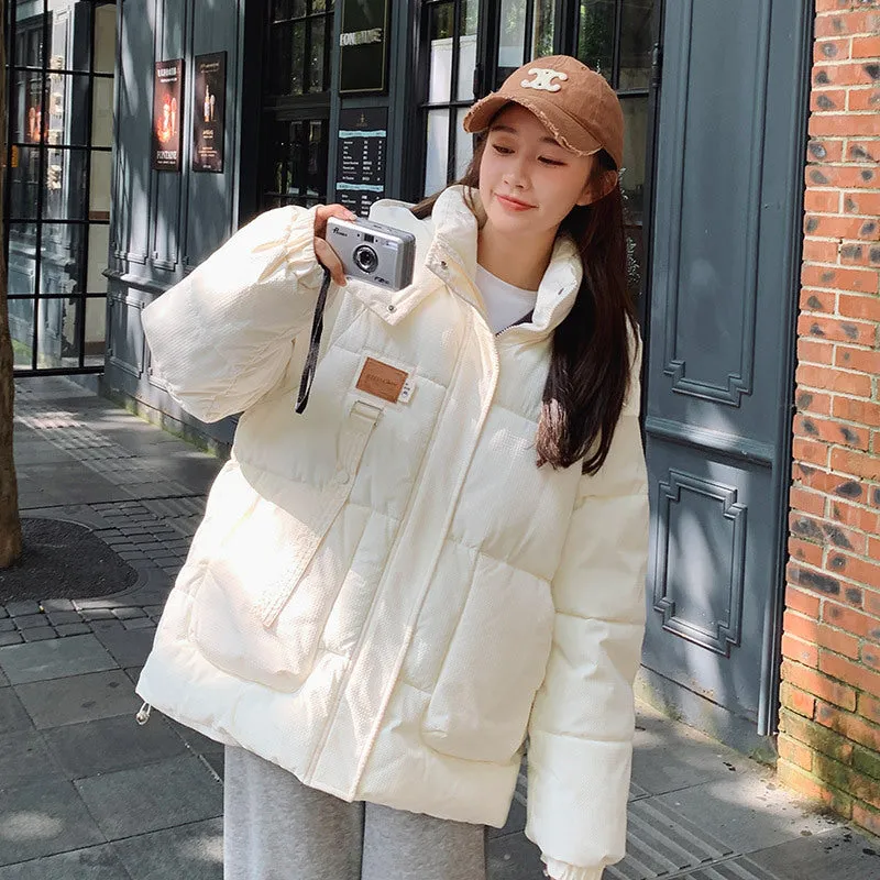 Down cotton-padded clothes women's 2023 new thickened cotton-padded jackets winter jackets student tooling cotton-padded clothes loose bread clothes trendy