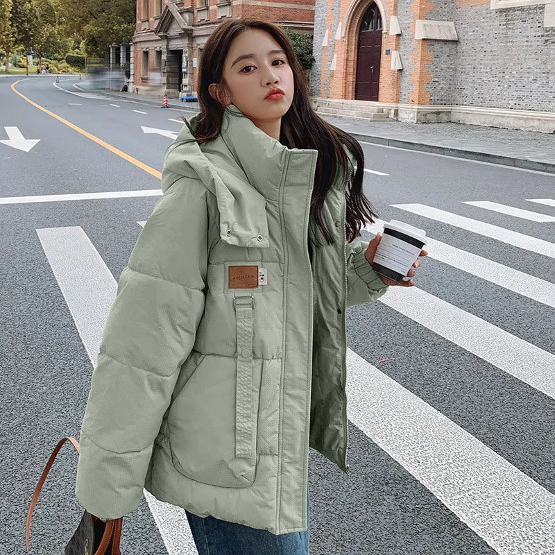 Down cotton-padded clothes women's 2023 new thickened cotton-padded jackets winter jackets student tooling cotton-padded clothes loose bread clothes trendy