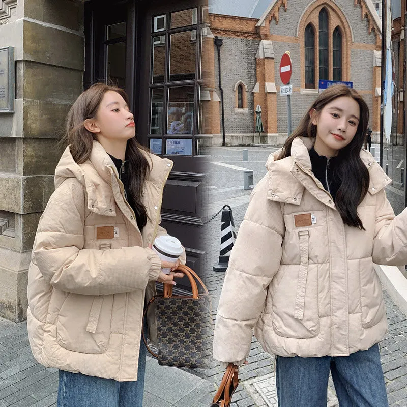 Down cotton-padded clothes women's 2023 new thickened cotton-padded jackets winter jackets student tooling cotton-padded clothes loose bread clothes trendy