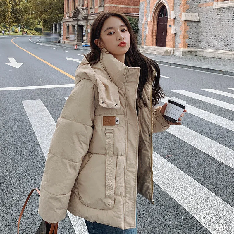 Down cotton-padded clothes women's 2023 new thickened cotton-padded jackets winter jackets student tooling cotton-padded clothes loose bread clothes trendy