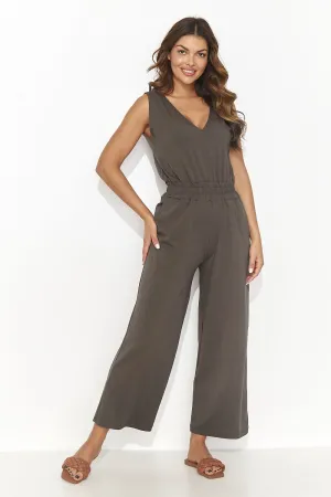 Drawstring Waist Luxe Flared Jumpsuit