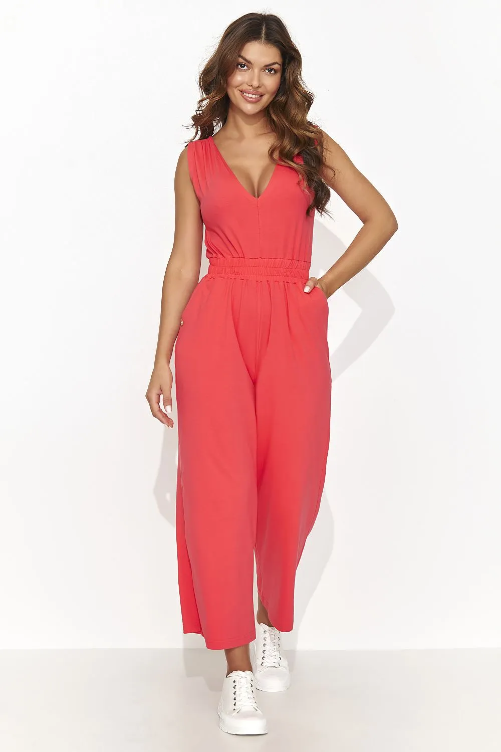 Drawstring Waist Luxe Flared Jumpsuit