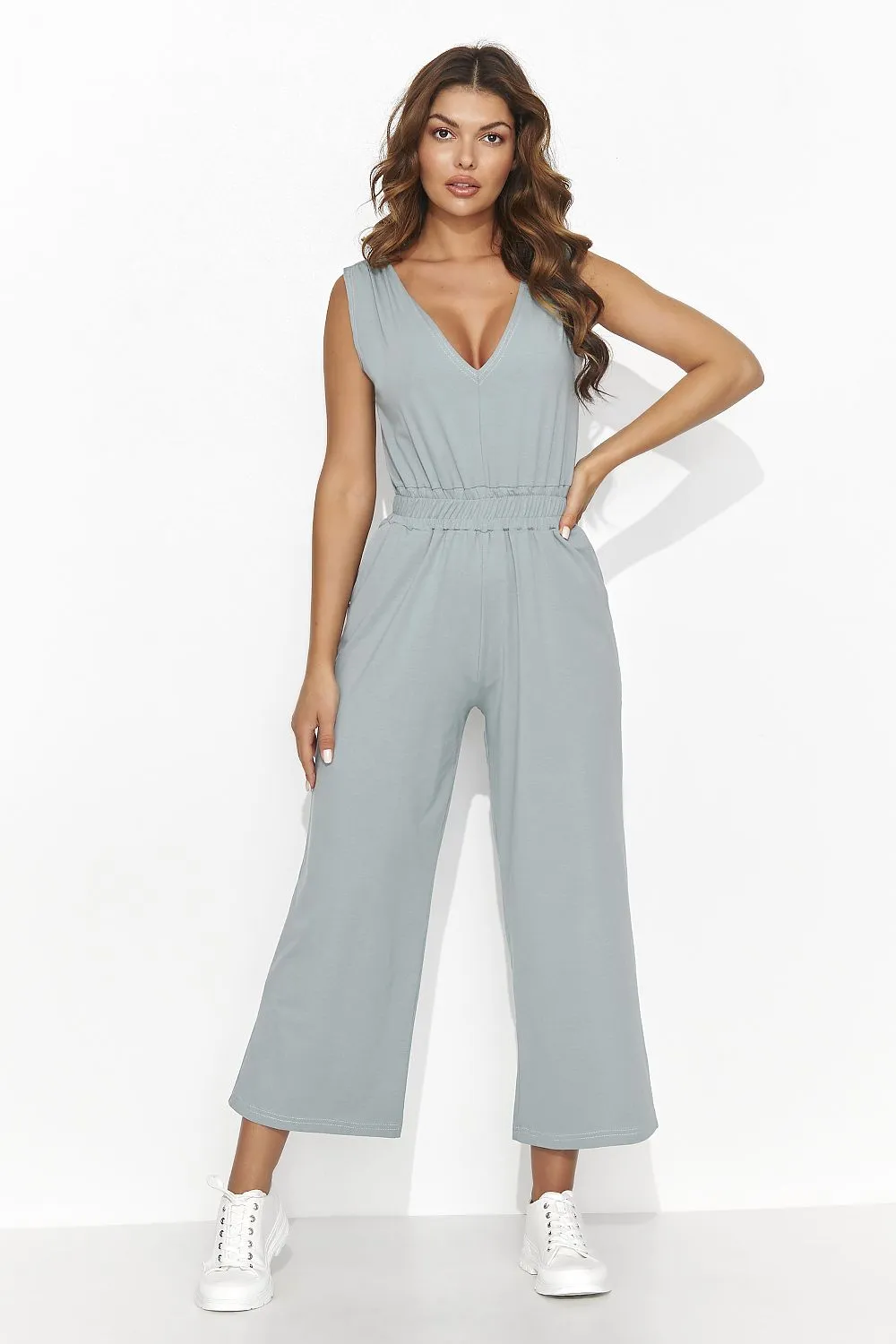 Drawstring Waist Luxe Flared Jumpsuit