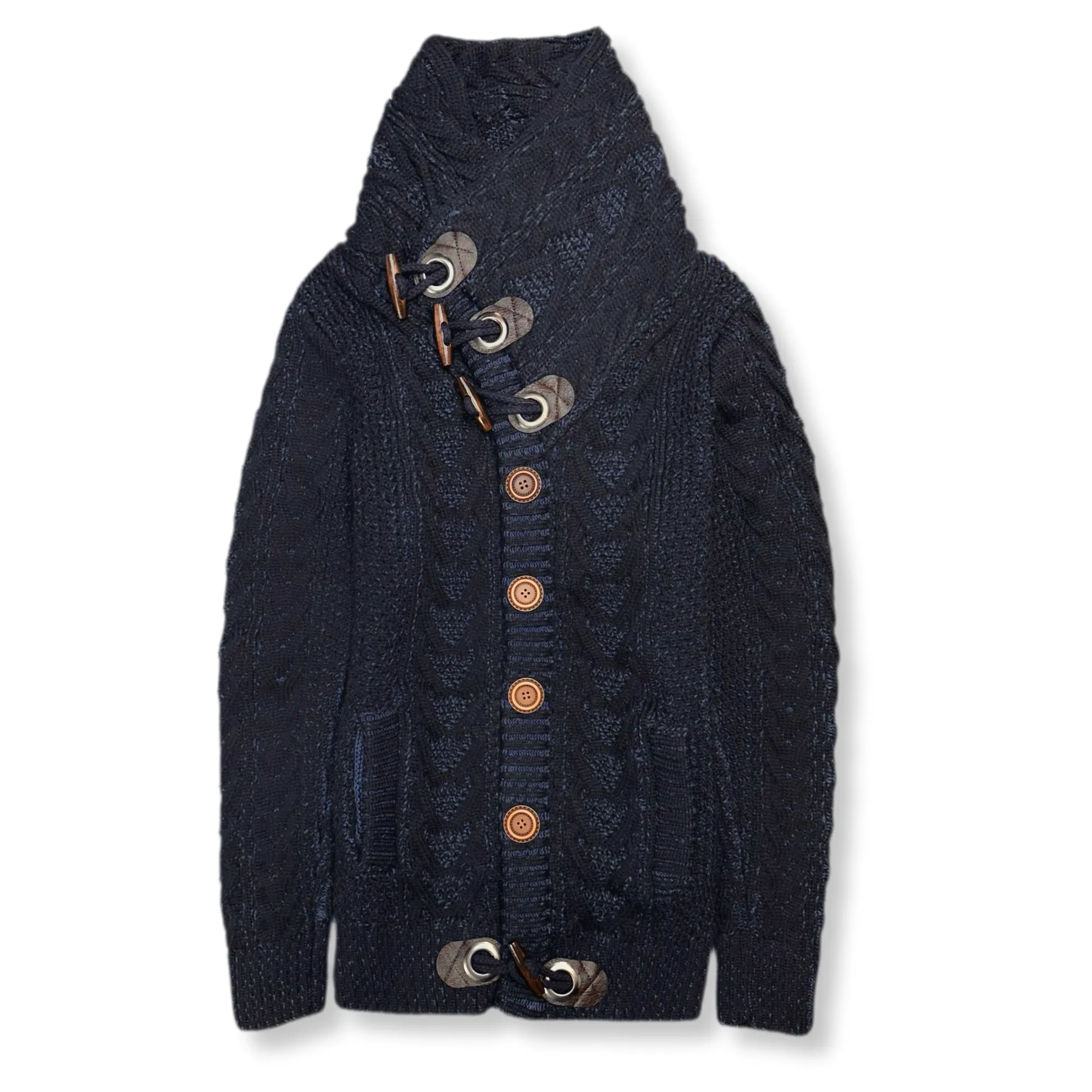 Dwight Cable Knit Button-Up Sweater