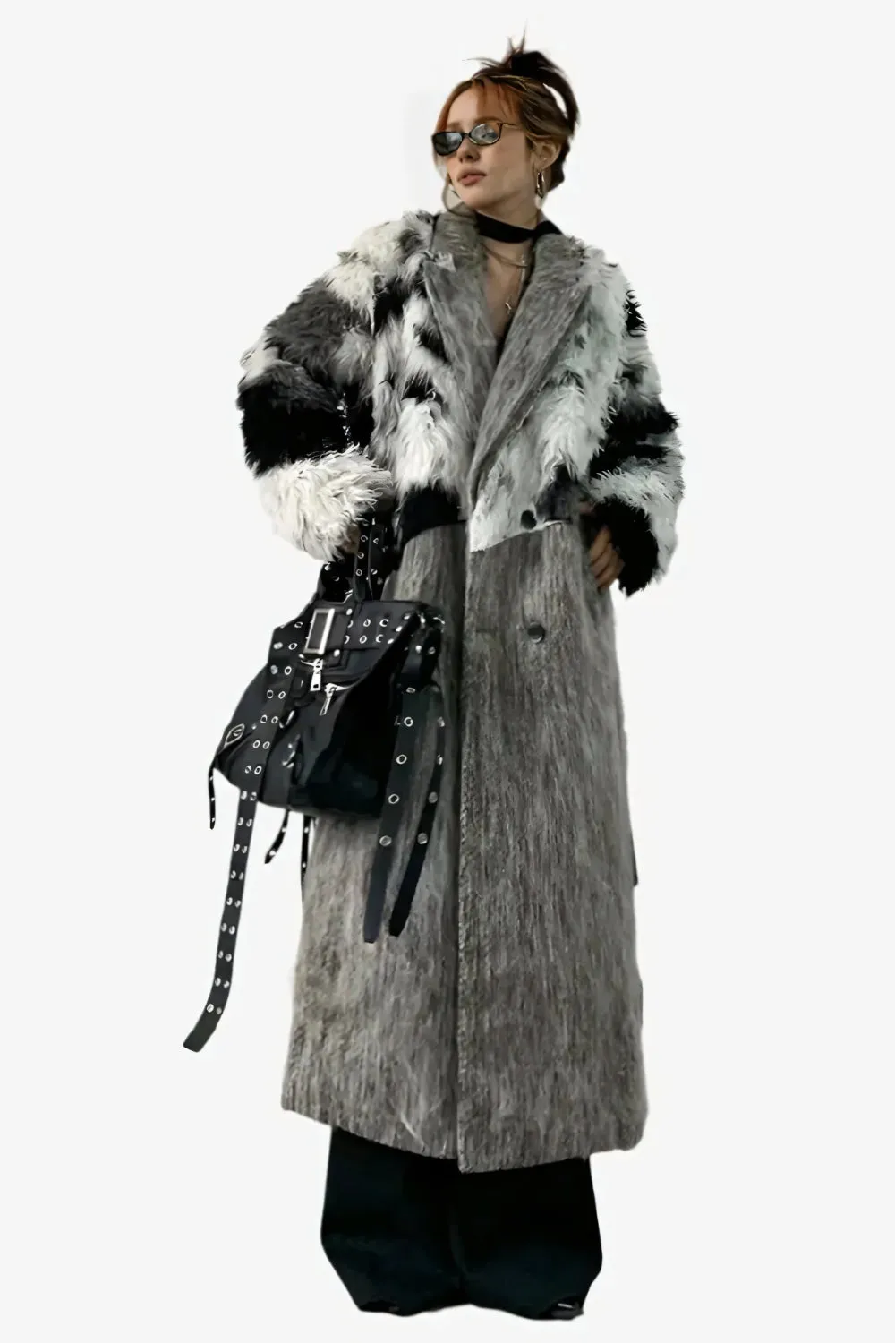 Eclipse Spliced Fur Coat