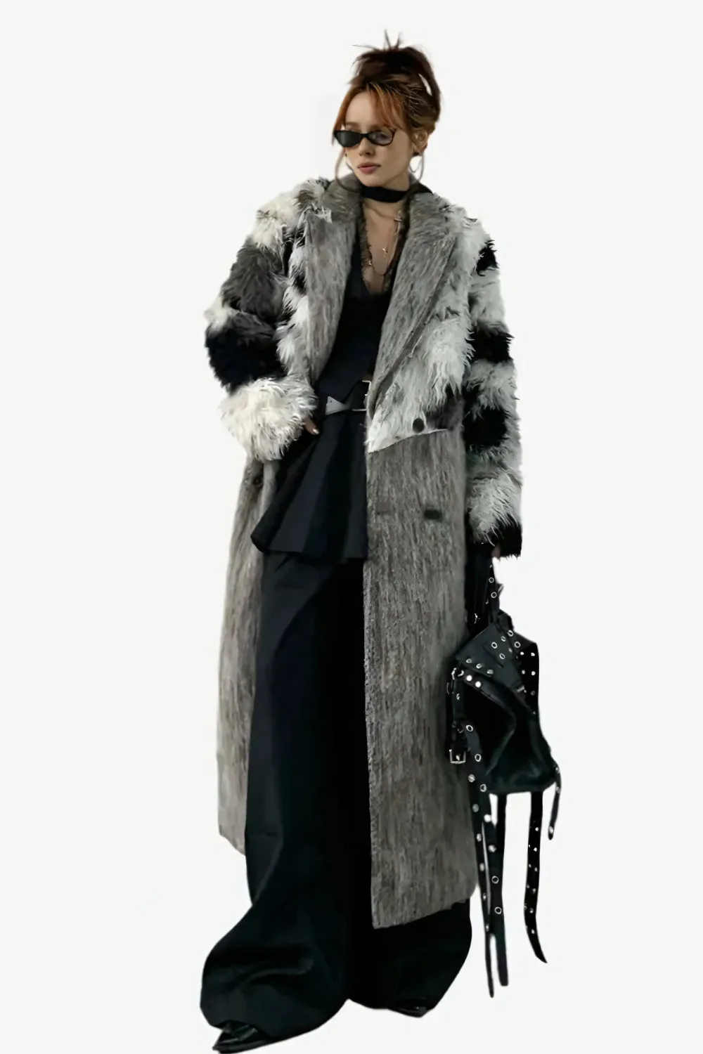 Eclipse Spliced Fur Coat