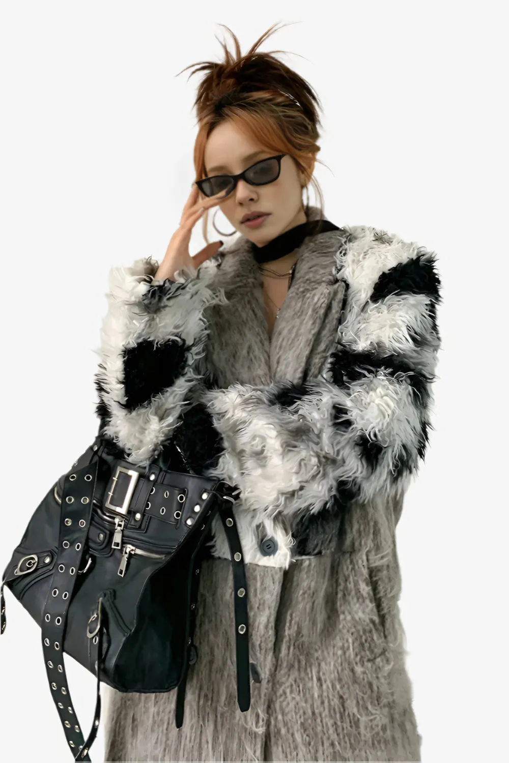 Eclipse Spliced Fur Coat